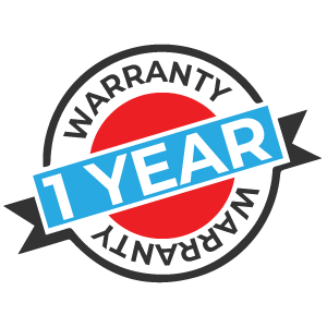 A 1 year warranty sticker image