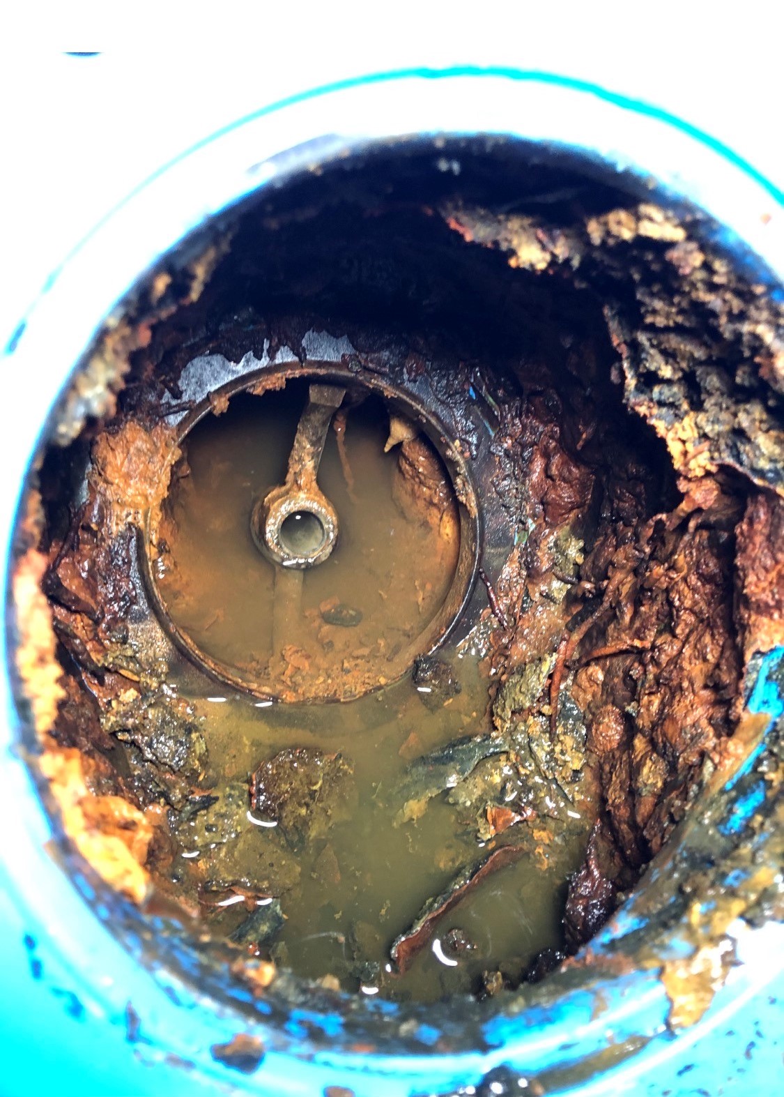 A backflow device in serious need of maintenance